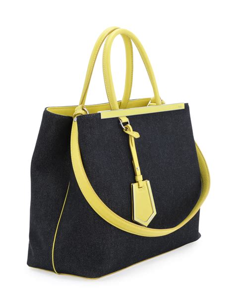 fendi yellow tote|fendi denim tote.